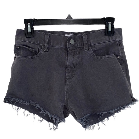 DL1961 Mid Rise Super Soft Dark Grey Jean Shorts - Picture 12 of 13